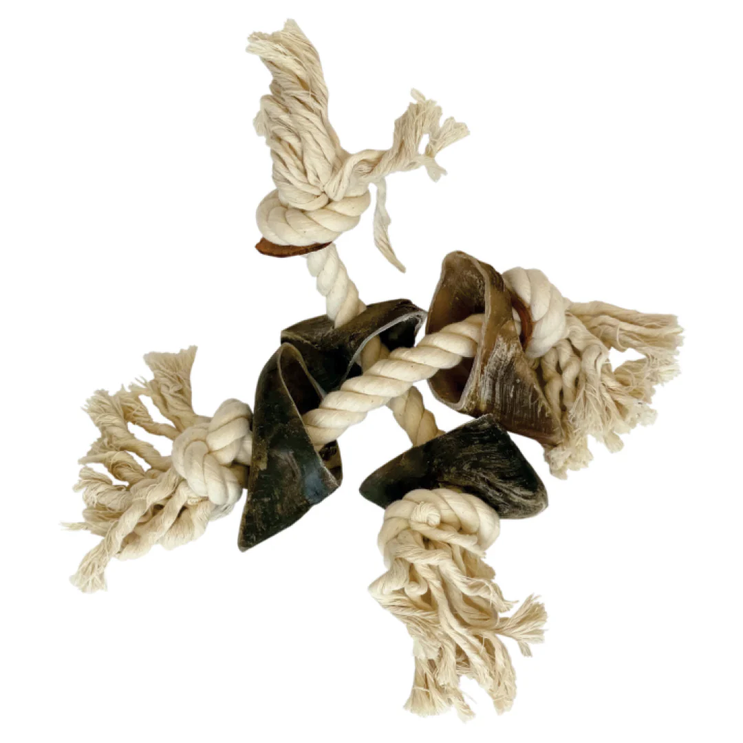 Huntlea Dog Rope Toy 2 Knot with 2 Hoof - Image 3