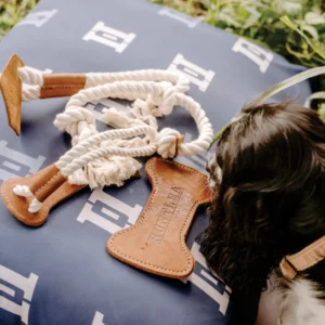 Huntlea Dog Bone Toy with Double Leather